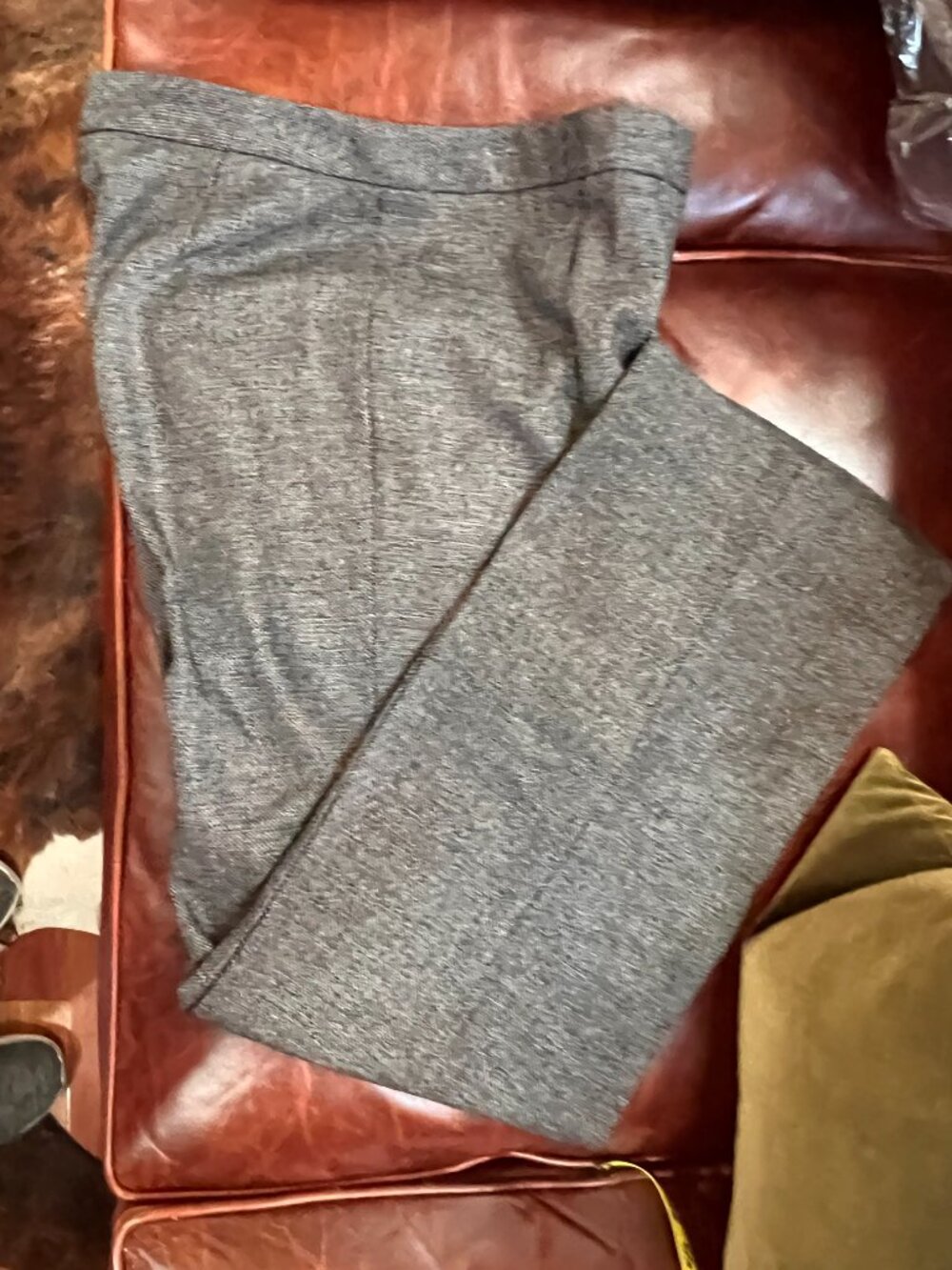 Santorelli Italian Grey Sift Tweed Wide Leg Slacks sz 6 Made in Italy